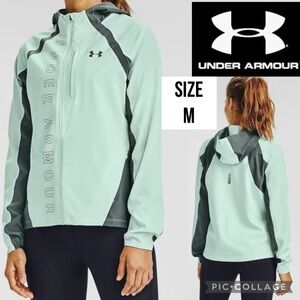 Under Armour Womens Jacket Outrun The Storm Hooded Running ColdGear Fitted Sz M